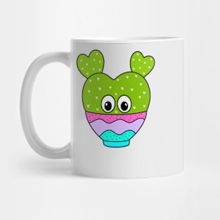 Cute Cactus Design #340: Hearty Cactus In Cute Bowl Mug